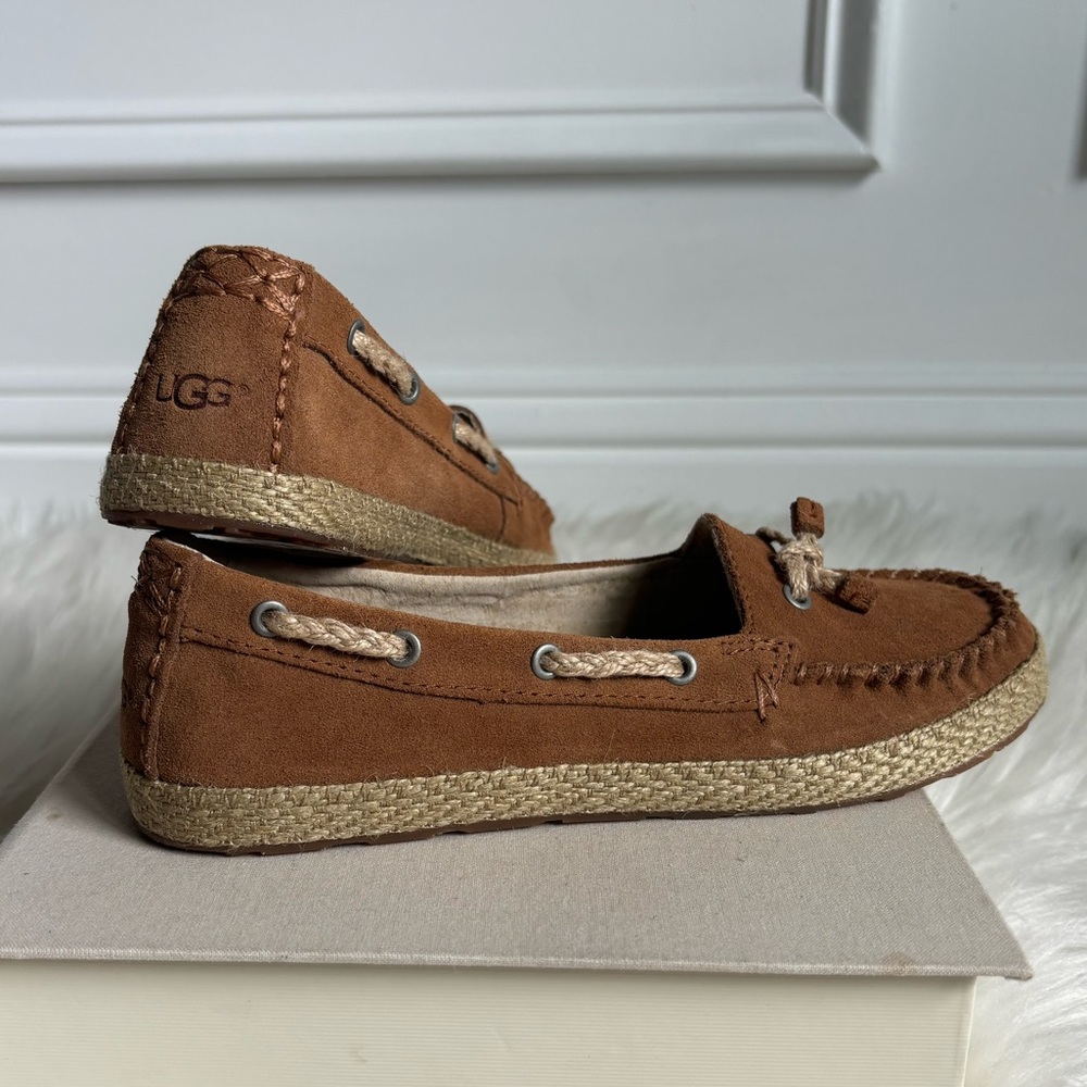 UGG Kids Brown Boat Shoes - Ariana (Sizes 2)
